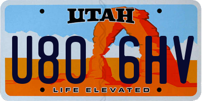 UT license plate U806HV