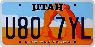 UT license plate U807YL