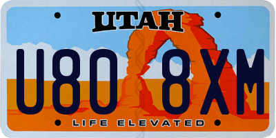 UT license plate U808XM