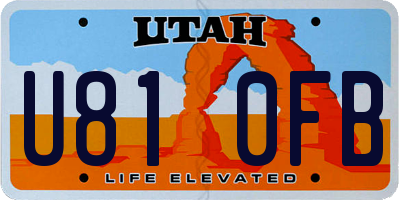 UT license plate U810FB