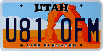 UT license plate U810FM