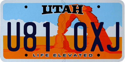 UT license plate U810XJ
