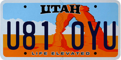 UT license plate U810YU