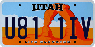 UT license plate U811IV