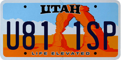 UT license plate U811SP