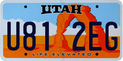 UT license plate U812EG