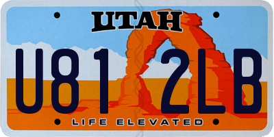 UT license plate U812LB
