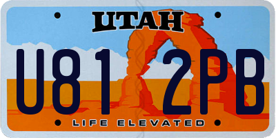 UT license plate U812PB