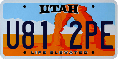 UT license plate U812PE