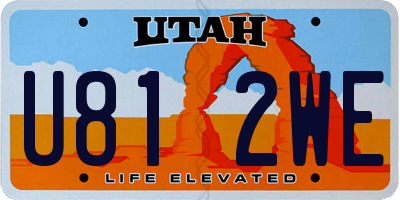 UT license plate U812WE
