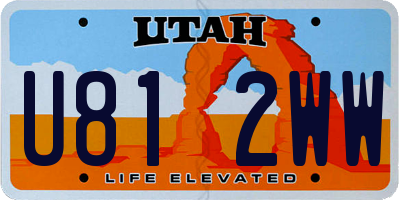 UT license plate U812WW