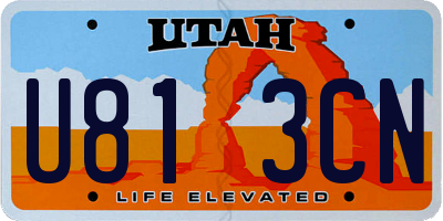 UT license plate U813CN