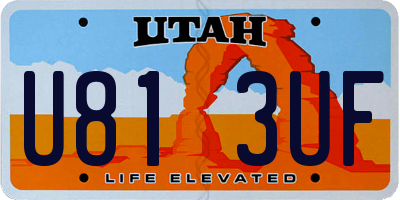 UT license plate U813UF