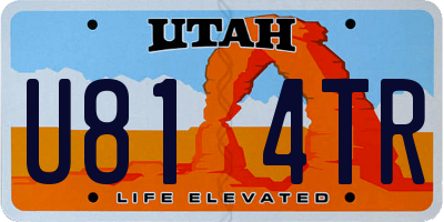 UT license plate U814TR