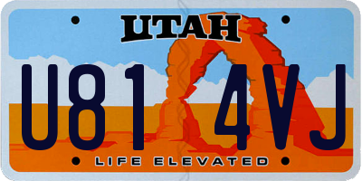 UT license plate U814VJ