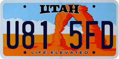 UT license plate U815FD