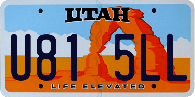 UT license plate U815LL