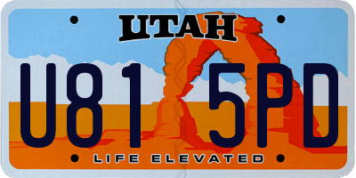 UT license plate U815PD