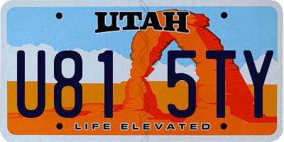 UT license plate U815TY