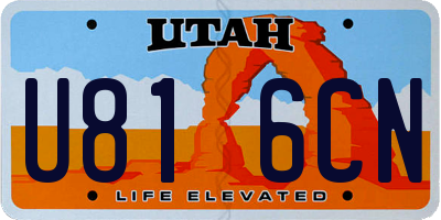 UT license plate U816CN