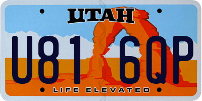 UT license plate U816QP