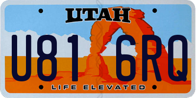UT license plate U816RQ