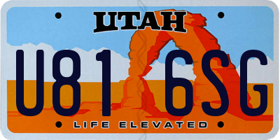 UT license plate U816SG