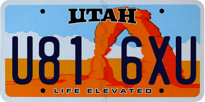 UT license plate U816XU