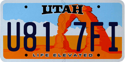 UT license plate U817FI