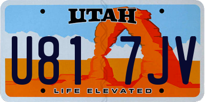 UT license plate U817JV