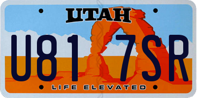 UT license plate U817SR