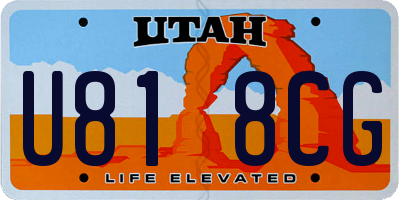 UT license plate U818CG