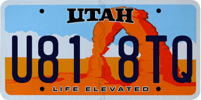 UT license plate U818TQ