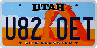 UT license plate U820ET