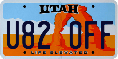 UT license plate U820FF