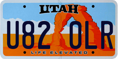 UT license plate U820LR