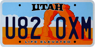 UT license plate U820XM