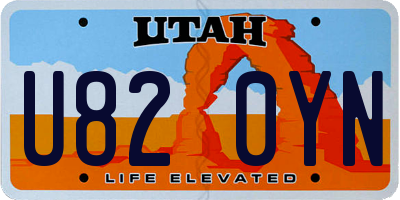 UT license plate U820YN