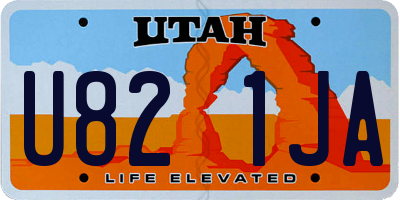 UT license plate U821JA