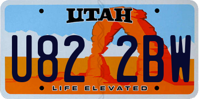 UT license plate U822BW