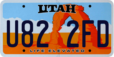 UT license plate U822FD