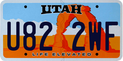 UT license plate U822WF