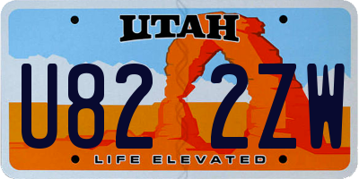 UT license plate U822ZW