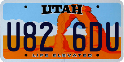 UT license plate U826DU