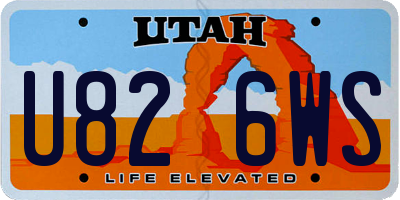 UT license plate U826WS