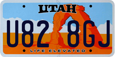 UT license plate U828GJ