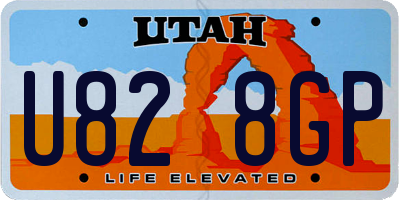UT license plate U828GP