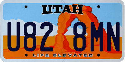 UT license plate U828MN