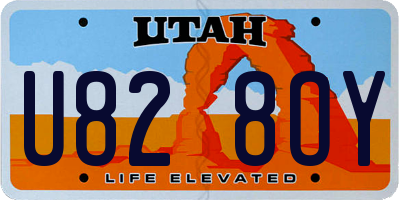 UT license plate U828OY