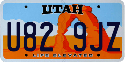 UT license plate U829JZ